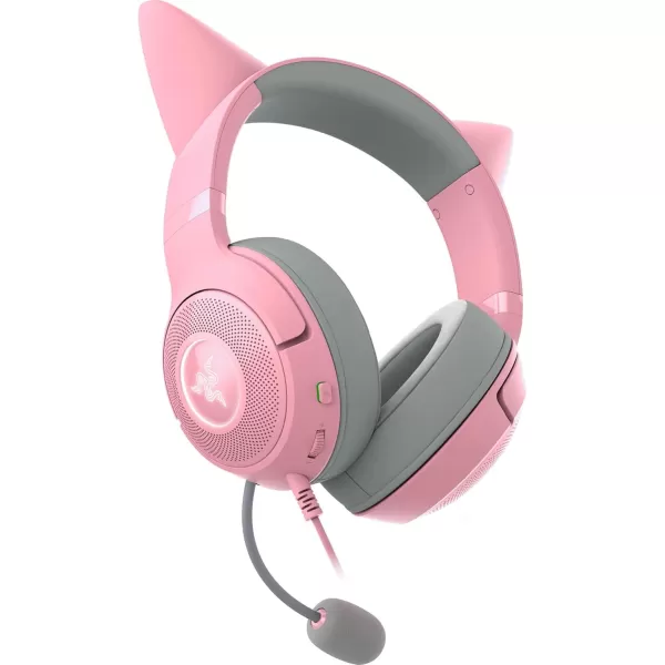 Razer Kraken Kitty V2 USB Wired RGB Headset Chroma Kitty Ears  Stream Reactive Lighting  HyperClear Cardioid Mic  Triforce 40 mm Drivers  71 Surround Sound  Classic BlackQuartz Pink
