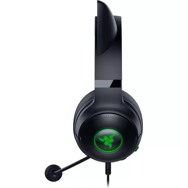 Razer Kraken Kitty V2 USB Wired RGB Headset Chroma Kitty Ears  Stream Reactive Lighting  HyperClear Cardioid Mic  Triforce 40 mm Drivers  71 Surround Sound  Classic BlackClassic Black