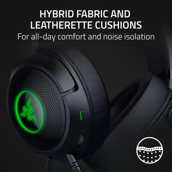 Razer Kraken Kitty V2 USB Wired RGB Headset Chroma Kitty Ears  Stream Reactive Lighting  HyperClear Cardioid Mic  Triforce 40 mm Drivers  71 Surround Sound  Classic BlackClassic Black