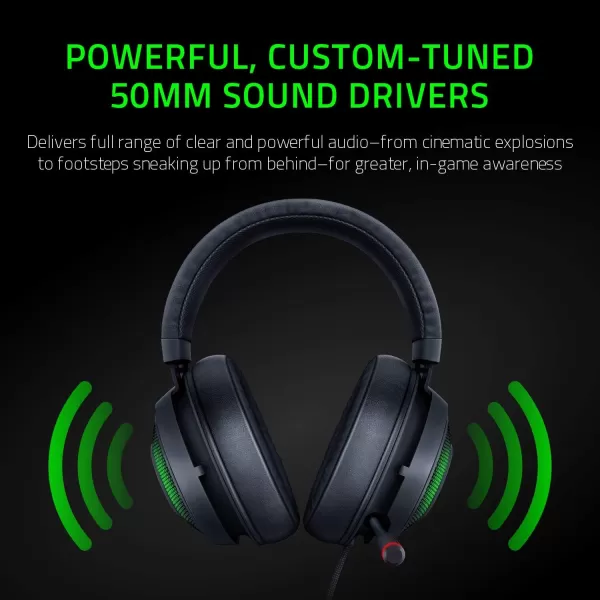 Razer Kraken Ultimate  USB Gaming Headset Gaming Headphones for PC PS4 and Switch Dock with Surround Sound ANC Microphone and RGB ChromaClassic Black