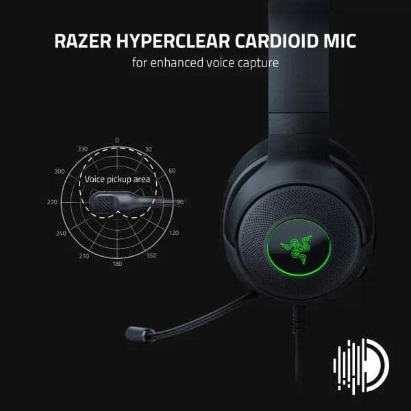 Razer Kraken V3 X Wired USB Gaming Headset 285g Lightweight Build  Triforce 40mm Drivers  HyperClear Cardioid Mic  71 Surround Sound  Chroma RGB Lighting  Fortnite EditionBlack