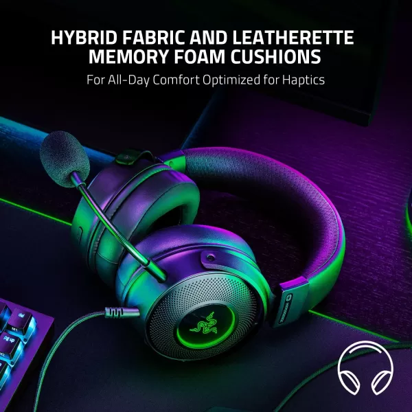 Razer Kraken V3 X Wired USB Gaming Headset 285g Lightweight Build  Triforce 40mm Drivers  HyperClear Cardioid Mic  71 Surround Sound  Chroma RGB Lighting  Fortnite EditionBlack