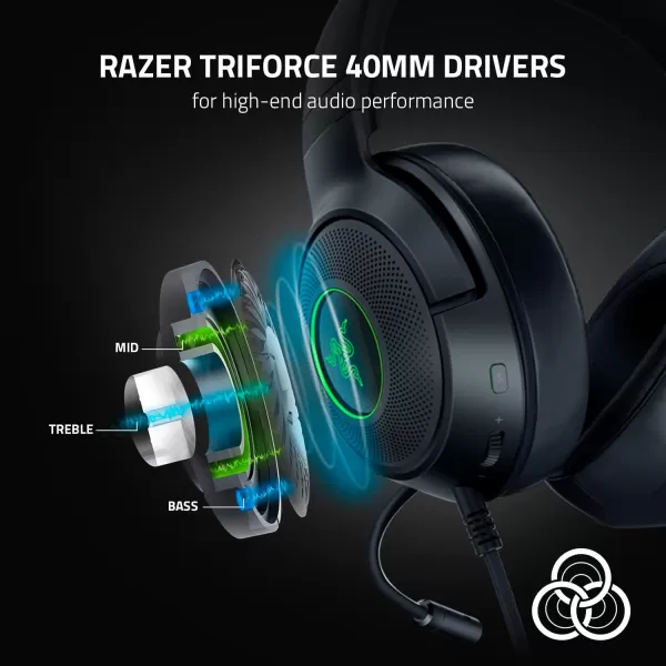 Razer Kraken V3 X Wired USB Gaming Headset 285g Lightweight Build  Triforce 40mm Drivers  HyperClear Cardioid Mic  71 Surround Sound  Chroma RGB Lighting  Fortnite EditionBlack