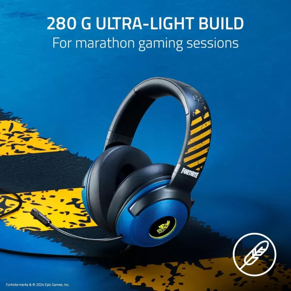 Razer Kraken V3 X Wired USB Gaming Headset 285g Lightweight Build  Triforce 40mm Drivers  HyperClear Cardioid Mic  71 Surround Sound  Chroma RGB Lighting  Fortnite EditionFortnite Edition