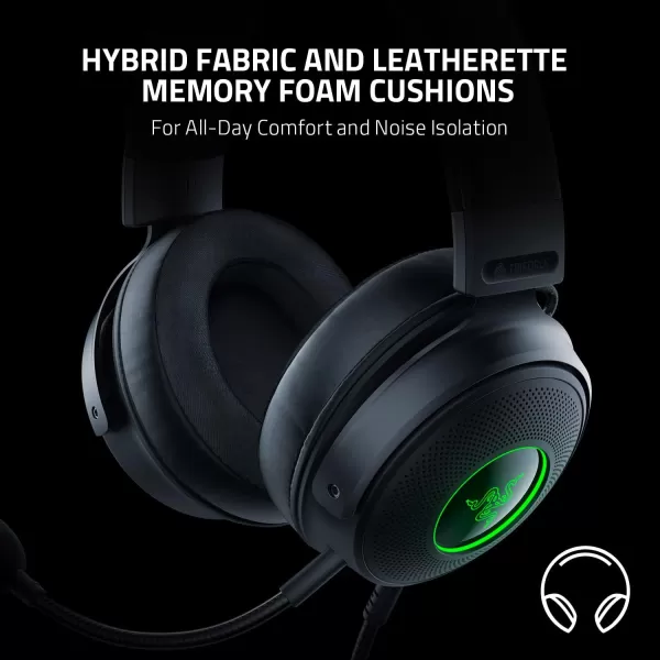 Razer Kraken V3 X Wired USB Gaming Headset 285g Lightweight Build  Triforce 40mm Drivers  HyperClear Cardioid Mic  71 Surround Sound  Chroma RGB Lighting  Fortnite EditionBlack