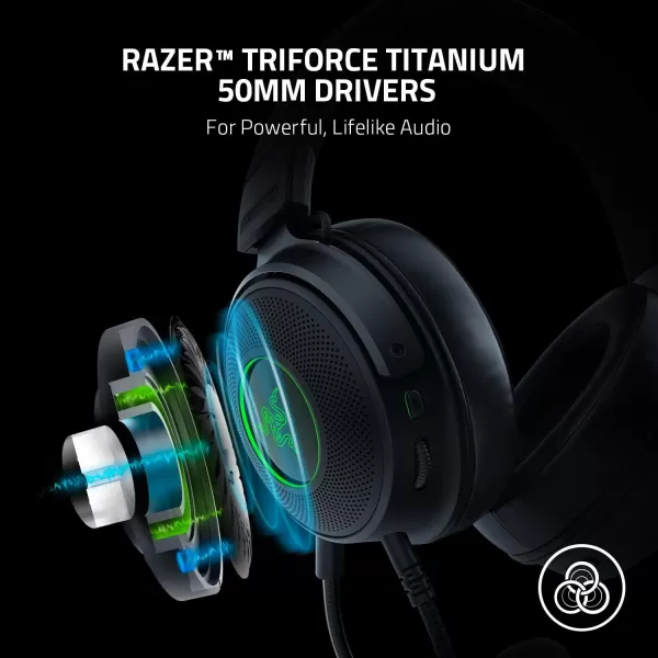 Razer Kraken V3 X Wired USB Gaming Headset 285g Lightweight Build  Triforce 40mm Drivers  HyperClear Cardioid Mic  71 Surround Sound  Chroma RGB Lighting  Fortnite EditionBlack