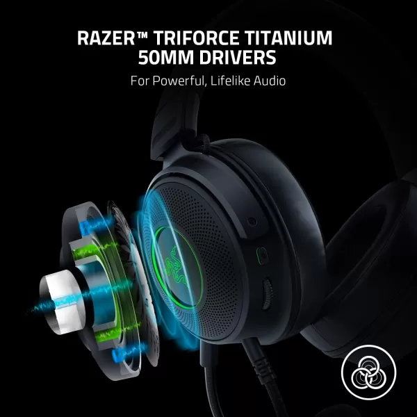 Razer Kraken V3 X Wired USB Gaming Headset 285g Lightweight Build  Triforce 40mm Drivers  HyperClear Cardioid Mic  71 Surround Sound  Chroma RGB Lighting  Fortnite EditionBlack
