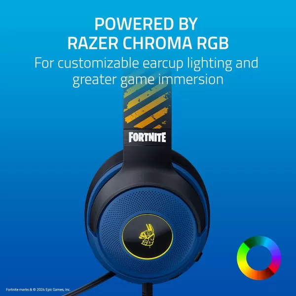 Razer Kraken V3 X Wired USB Gaming Headset 285g Lightweight Build  Triforce 40mm Drivers  HyperClear Cardioid Mic  71 Surround Sound  Chroma RGB Lighting  Fortnite EditionFortnite Edition