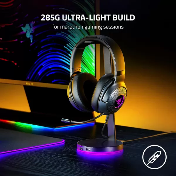 Razer Kraken V3 X Wired USB Gaming Headset 285g Lightweight Build  Triforce 40mm Drivers  HyperClear Cardioid Mic  71 Surround Sound  Chroma RGB Lighting  Fortnite EditionBlack