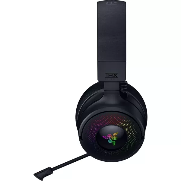 Razer Kraken V4 Wireless Gaming Headset 24GHz Bluetooth USB  Super Wideband Mic  40 mm Drivers  9 Zone RGB Lighting  for PC Mac PS5 Nintendo Switch Steam Deck Smartphone  Black