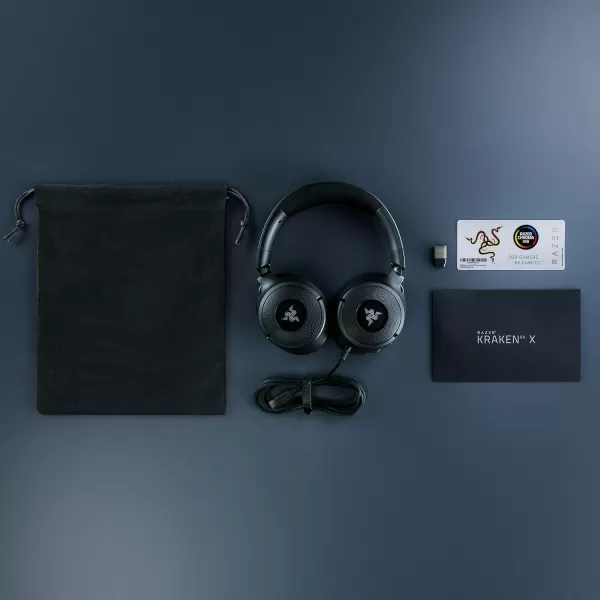 Razer Kraken V4 X Wired Gaming Headset 40 mm Drivers  Cardioid Mic  Memory Foam Cushions  Chroma RGB Lighting  Type C ampamp Type A Cable  for PC Mac PS5 Nintendo Switch Steam Deck Smartphone