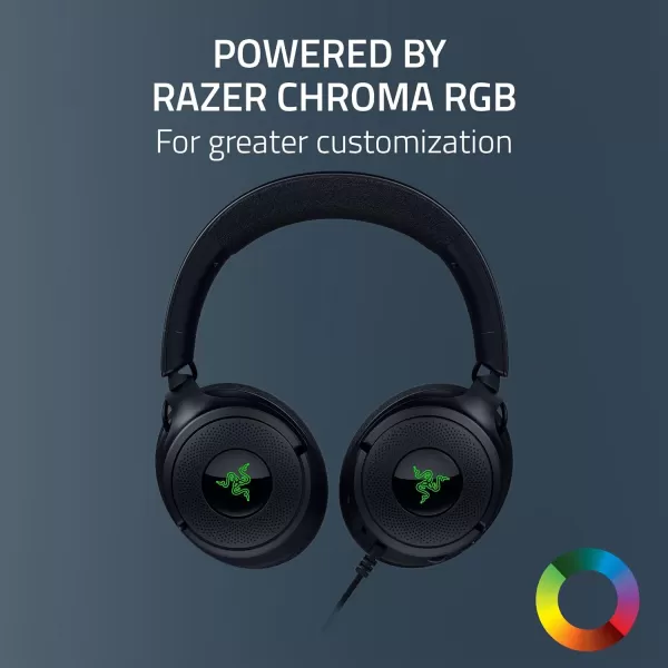 Razer Kraken V4 X Wired Gaming Headset 40 mm Drivers  Cardioid Mic  Memory Foam Cushions  Chroma RGB Lighting  Type C ampamp Type A Cable  for PC Mac PS5 Nintendo Switch Steam Deck Smartphone