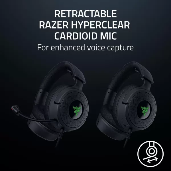 Razer Kraken V4 X Wired Gaming Headset 40 mm Drivers  Cardioid Mic  Memory Foam Cushions  Chroma RGB Lighting  Type C ampamp Type A Cable  for PC Mac PS5 Nintendo Switch Steam Deck Smartphone