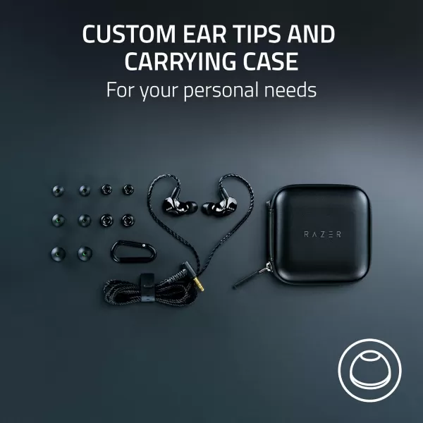 Razer Moray inEar Monitor for AllDay Streaming Clear FullRange Audio  Comfortable Fit  Low Profile Design  Sound Isolating Earbuds  Detachable OverEar Wire  Custom Ear Tips ampamp Case  Black