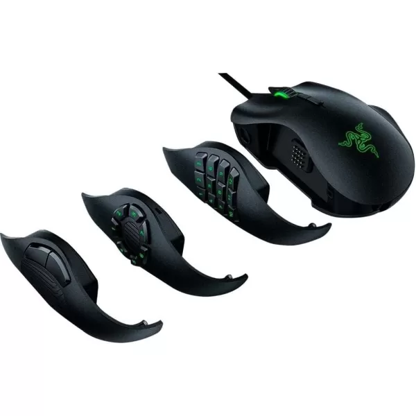 Razer Naga Trinity Gaming Mouse 16000 DPI Optical Sensor  Chroma RGB Lighting  Interchangeable Side Plate w 2 7 12 Button Configurations  Mechanical Switches