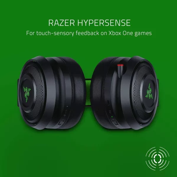 Razer Nari Ultimate Wireless 71 Surround Sound Gaming Headset HyperSense Haptic Feedback  AutoAdjust Headband  Retractable Mic  for Xbox Series X ampamp S Xbox One  BlackGreenNari Ultimate for Xbox One