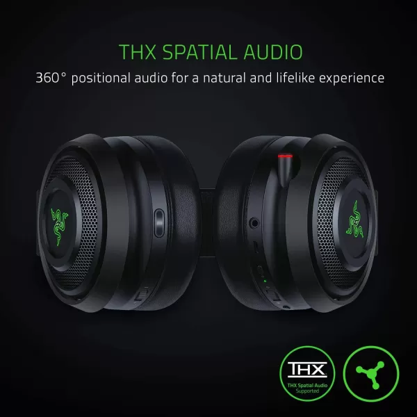 Razer Nari Ultimate Wireless 71 Surround Sound Gaming Headset HyperSense Haptic Feedback  AutoAdjust Headband  Retractable Mic  for Xbox Series X ampamp S Xbox One  BlackGreenNari Ultimate