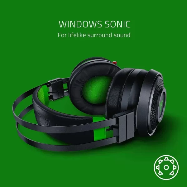 Razer Nari Ultimate Wireless 71 Surround Sound Gaming Headset HyperSense Haptic Feedback  AutoAdjust Headband  Retractable Mic  for Xbox Series X ampamp S Xbox One  BlackGreenNari Ultimate for Xbox One