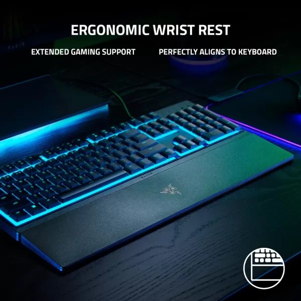Razer Ornata V3 TKL Gaming Keyboard Low Profile Keys  Mecha Membrane Switches  UV Coated Keycaps  Backlit Media Keys  8 Zone RGB Lighting  Spill Resistant  Magnetic Wrist Wrest  Snap TapBlack