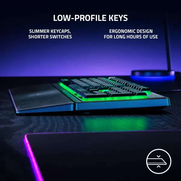 Razer Ornata V3 TKL Gaming Keyboard Low Profile Keys  Mecha Membrane Switches  UV Coated Keycaps  Backlit Media Keys  8 Zone RGB Lighting  Spill Resistant  Magnetic Wrist Wrest  Snap TapBlack