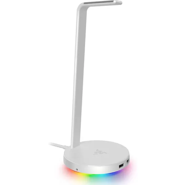Razer Base Station V2 Chroma Chroma RGB Lighting  NonSlip Rubber Base  Designed for Gaming Headsets  Mercury White RC2101510300R3M1