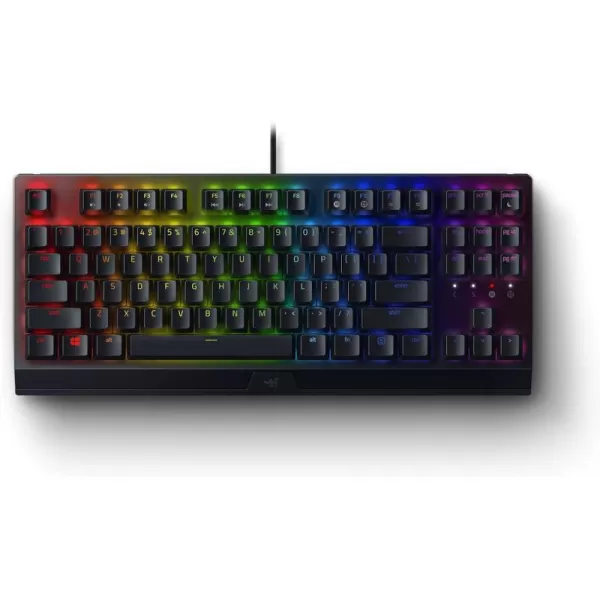 Razer BlackWidow V3 Tenkeyless TKL Mechanical Gaming Keyboard Green Mechanical Switches  Tactile ampamp Clicky  Chroma RGB Lighting  Compact Form Factor  Programmable MacrosSilent Switches