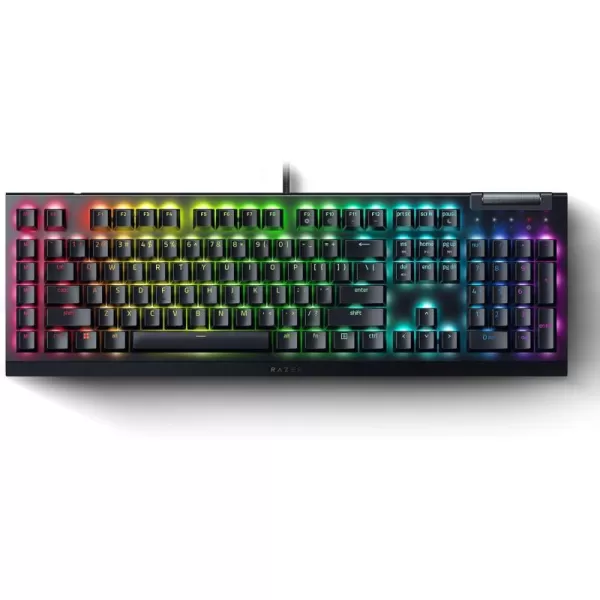Razer BlackWidow V4 X Mechanical Gaming Keyboard Yellow Switches Linear ampamp Silent  6 Macro Keys  Chroma RGB  Doubleshot ABS Keycaps  Roller ampamp Media Keys  Snap TapBlack