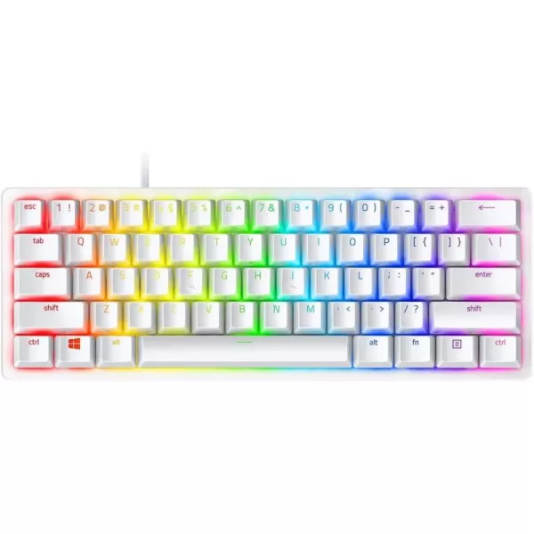Razer Huntsman Mini 60 Gaming Keyboard Fast Keyboard Switches  Clicky Optical Switches  Chroma RGB Lighting  PBT Keycaps  Onboard Memory  Snap Tap  BlackMercury White
