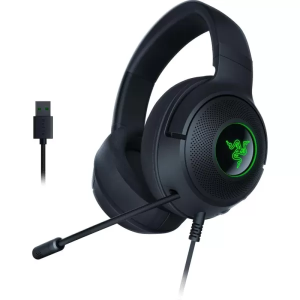 Razer Kraken V3 X Wired USB Gaming Headset 285g Lightweight Build  Triforce 40mm Drivers  HyperClear Cardioid Mic  71 Surround Sound  Chroma RGB Lighting  Fortnite EditionBlack