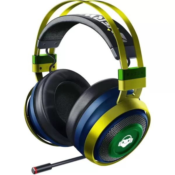 Razer Nari Ultimate Wireless 71 Surround Sound Gaming Headset THX Audio ampamp Haptic Feedback AutoAdjust Headband Chroma RGB Retractable Mic for PC PS4 PS5 Overwatch Lucio Edition