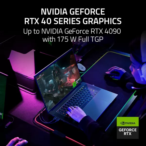 Razer Blade 16 Gaming Laptop NVIDIA GeForce RTX 408013th Gen Intel 24Core i9 HX CPU  16quot Dual Mode Mini LED 4K UHD 120Hz ampamp FHD 240Hz  32GB RAM  1TB SSD  Windows 11  Chroma RGB  MercuryClassic Black