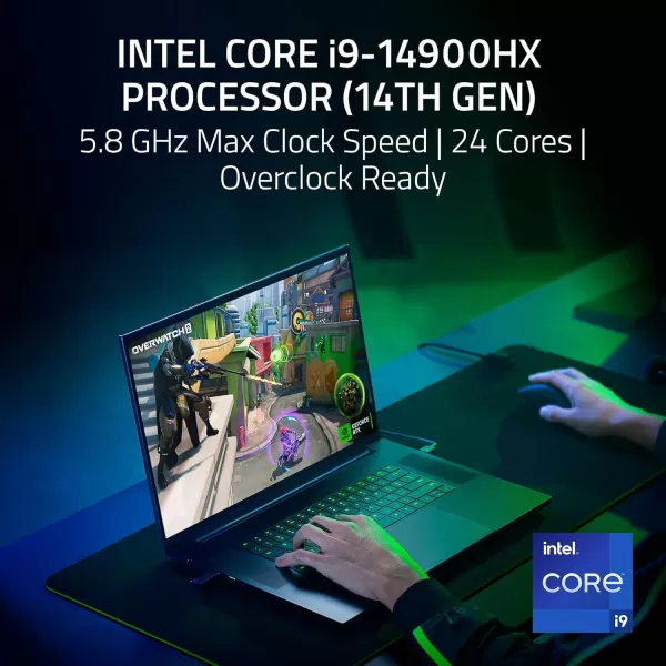 Razer Blade 18 2024 Gaming Laptop NVIDIA GeForce RTX 4070  Intel Core i9 14900HX 14th Gen CPU  18 QHD 300 Hz Mini LED Display  32GB RAM  1TB SSD  Thunderbolt 4  Chroma RGB  Snap Tapi914900HX
