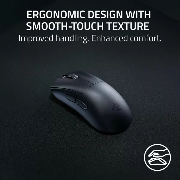 Razer DeathAdder V3 HyperSpeed Wireless Gaming Mouse 55g Lightweight  USB C Charging  Up to 100 Hr Battery  Advanced 26K Optical Sensor  Gen3 Optical Switches  8 Programmable Controls  Black