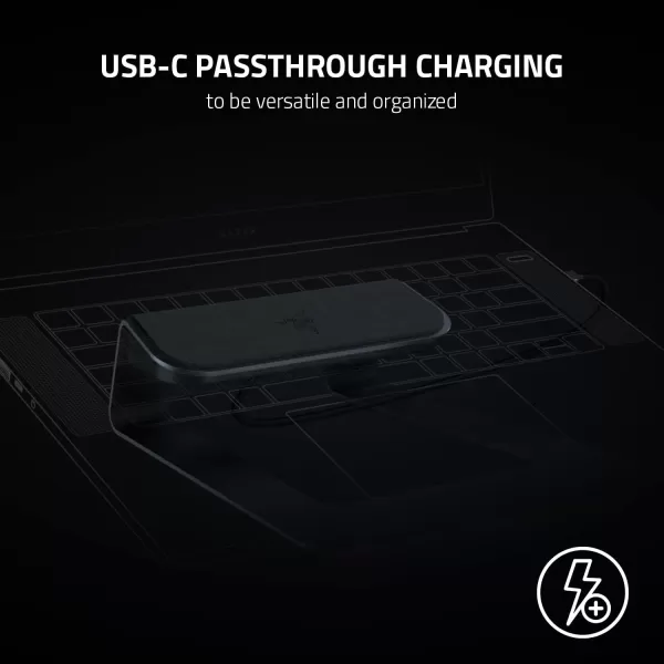 Razer Laptop Stand Chroma V2 USB C Hub with 4K HDMI 2 USB 31 PD 100W  Ergonomic Design  Anodized Aluminum Construction  Customizable Chroma RGB Lighting  Matte BlackChroma V2