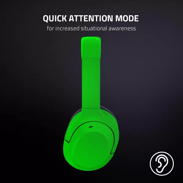 Razer Opus X Wireless Low Latency Headset Active Noise Cancellation ANC  Bluetooth 5060ms Low Latency  CustomedTuned 40mm Drivers  Builtin Microphones  MercuryRazer Green