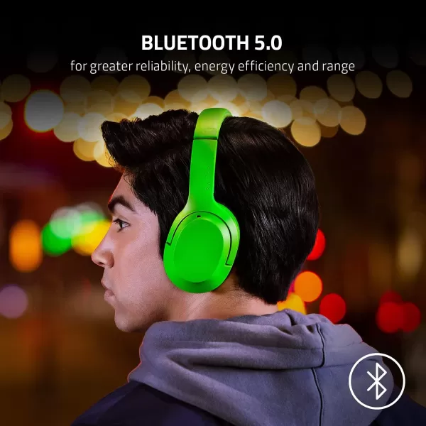 Razer Opus X Wireless Low Latency Headset Active Noise Cancellation ANC  Bluetooth 5060ms Low Latency  CustomedTuned 40mm Drivers  Builtin Microphones  MercuryRazer Green
