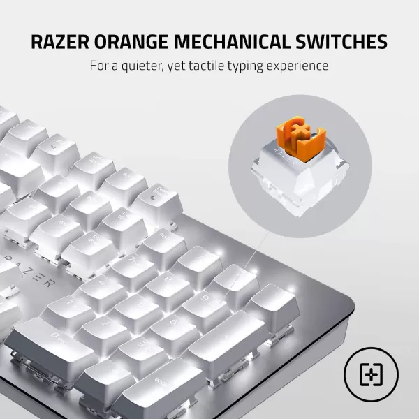 Razer Pro Type Wireless Mechanical Productivity Keyboard Orange Mechanical Switches  Fully Programmable Keys  Bluetooth and Wireless Connectivity  Durable for Up to 80 Million KeystrokesKeyboard