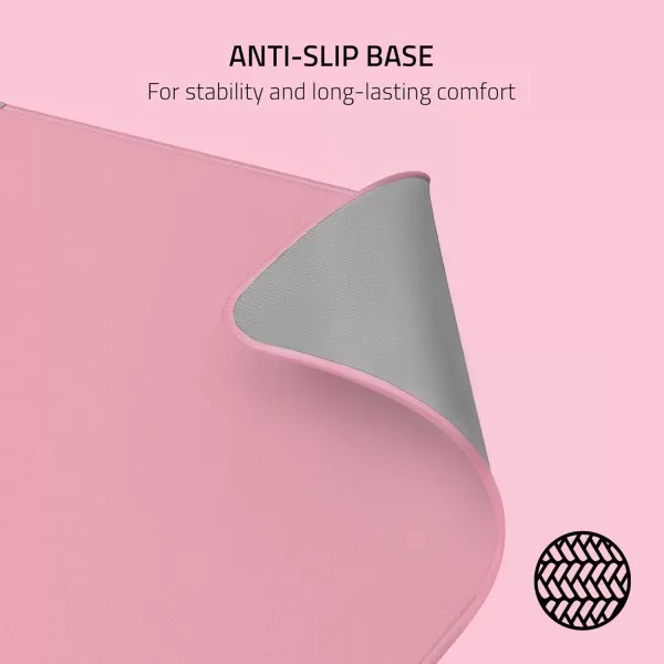 Razer Strider Hybrid Mouse Mat with a Soft Base ampamp Smooth Glide Firm Gliding Surface  AntiSlip Base  Rollable ampamp Portable  AntiFraying Stitched Edges  WaterResistant  Large  Quartz PinkQuartz Pink