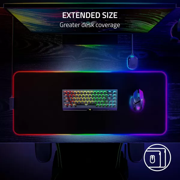Razer Strider Hybrid Mouse Mat with a Soft Base ampamp Smooth Glide Firm Gliding Surface  AntiSlip Base  Rollable ampamp Portable  AntiFraying Stitched Edges  WaterResistant  Large  Quartz PinkChroma