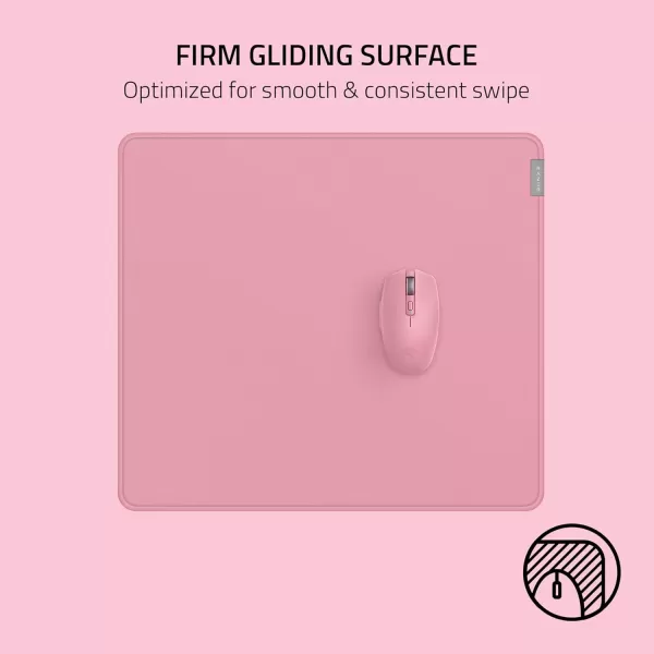 Razer Strider Hybrid Mouse Mat with a Soft Base ampamp Smooth Glide Firm Gliding Surface  AntiSlip Base  Rollable ampamp Portable  AntiFraying Stitched Edges  WaterResistant  Large  Quartz PinkQuartz Pink
