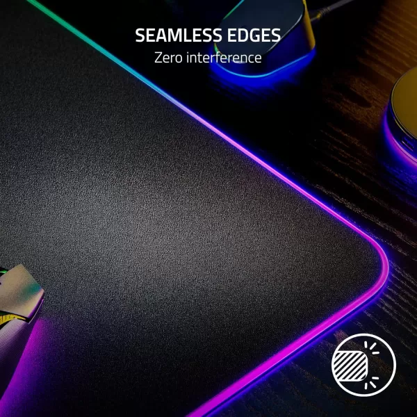 Razer Strider Hybrid Mouse Mat with a Soft Base ampamp Smooth Glide Firm Gliding Surface  AntiSlip Base  Rollable ampamp Portable  AntiFraying Stitched Edges  WaterResistant  Large  Quartz PinkChroma