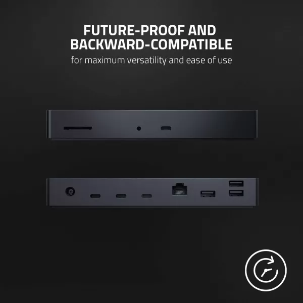 Razer Thunderbolt 4 Dock 10 Ports in 1  Dual 4K or Single 8K Output  USB A and C Hub 25 GbE Thunderbolt 3 Mac and PC Compatible  Thunderbolt 4 Certified  Passthrough Charging  Mercury WhiteClassic Black with RGB Lighting