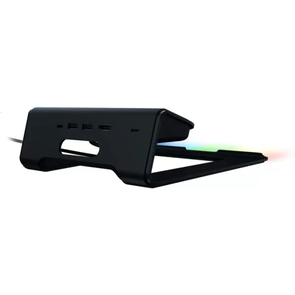 Razer Laptop Stand Chroma V2 USB C Hub with 4K HDMI 2 USB 31 PD 100W  Ergonomic Design  Anodized Aluminum Construction  Customizable Chroma RGB Lighting  Matte BlackChroma V2