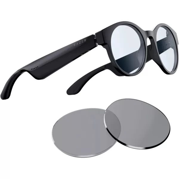 Razer Anzu Smart Glasses Blue Light Filtering ampamp Polarized Sunglass Lenses  Low Latency Audio  Builtin Mic ampamp Speakers  Touch ampamp Voice Assistant Compatible  5hrs Battery  RoundLargeSmall