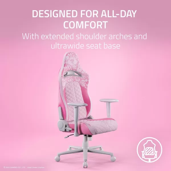 Razer Enki X Essential Gaming Chair AllDay Comfort  Builtin Lumbar Arch  Optimized Cushion Density  DualTextured Synthetic Leather  Adjustable 152degree Recline  Hello Kitty ampamp Friends