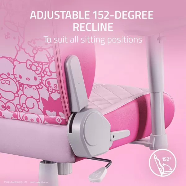 Razer Enki X Essential Gaming Chair AllDay Comfort  Builtin Lumbar Arch  Optimized Cushion Density  DualTextured Synthetic Leather  Adjustable 152degree Recline  Hello Kitty ampamp Friends