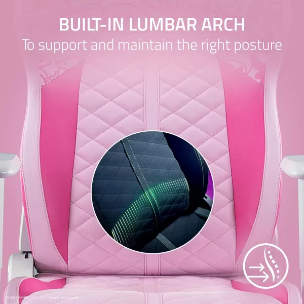 Razer Enki X Essential Gaming Chair AllDay Comfort  Builtin Lumbar Arch  Optimized Cushion Density  DualTextured Synthetic Leather  Adjustable 152degree Recline  Hello Kitty ampamp Friends
