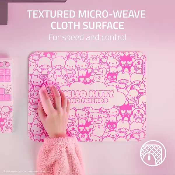 Razer Gigantus V2 Cloth Gaming Mouse Pad Medium Textured MicroWeave Cloth Surface  Thick HighDensity Rubber Foam  Non Slip Base  Hello Kitty ampamp Friends Edition