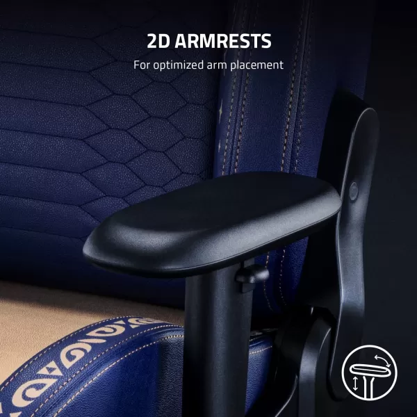 Razer Iskur X Ergonomic Gaming Chair Designed for Hardcore Gaming  MultiLayered Synthetic Leather  HighDensity Foam Cushions  2D Armrests  SteelReinforced Body  Hello Kitty ampamp Friends EditionBlue beige and Black
