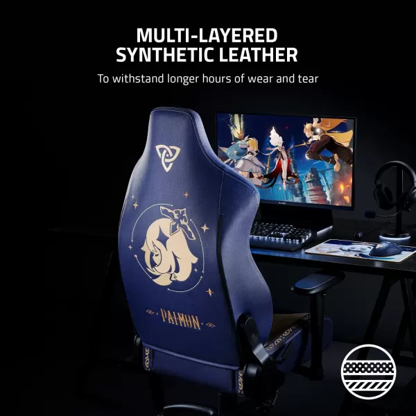 Razer Iskur X Ergonomic Gaming Chair Designed for Hardcore Gaming  MultiLayered Synthetic Leather  HighDensity Foam Cushions  2D Armrests  SteelReinforced Body  Hello Kitty ampamp Friends EditionBlue beige and Black